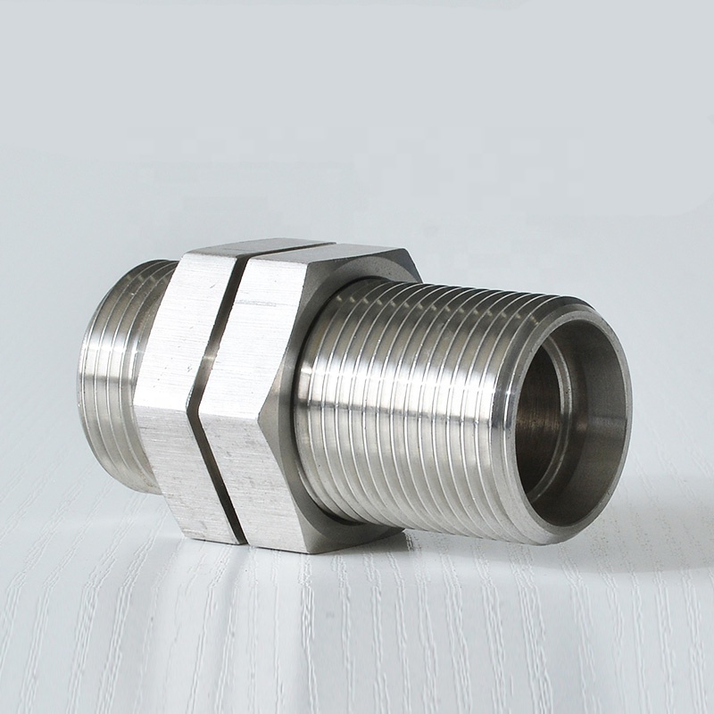 Hydraulic Hose Adaptor Fitting Metric Male Straight Bulkhead Adapter 6C