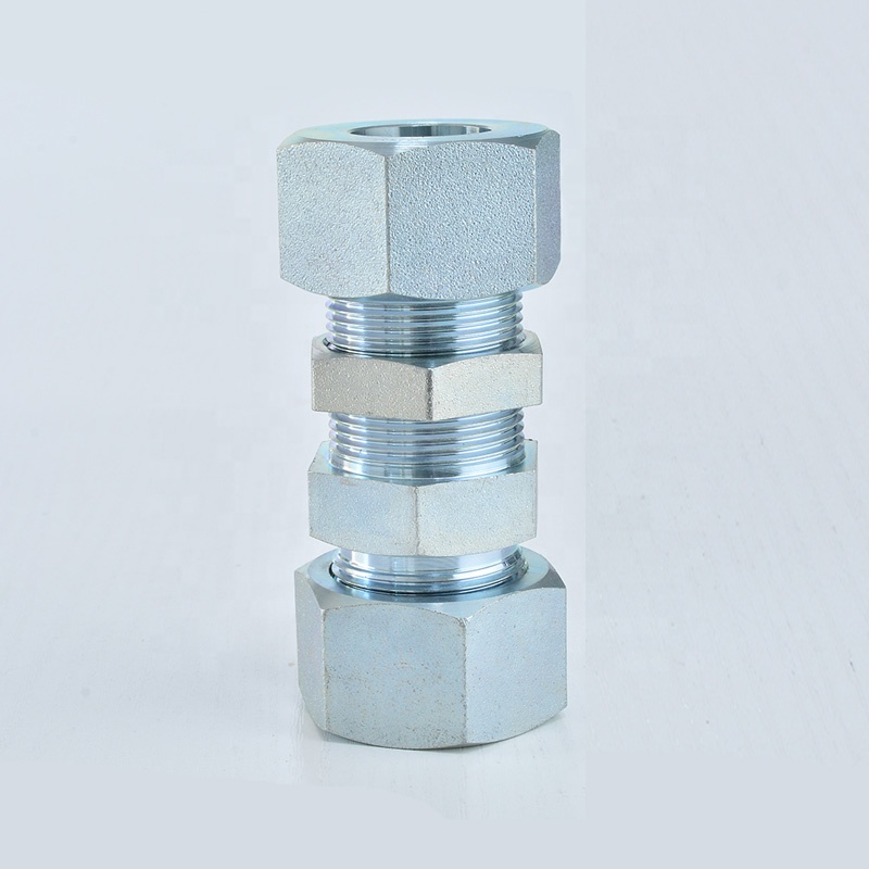 Hydraulic Hose Adaptor Fitting Metric Male Straight Bulkhead Adapter 6C