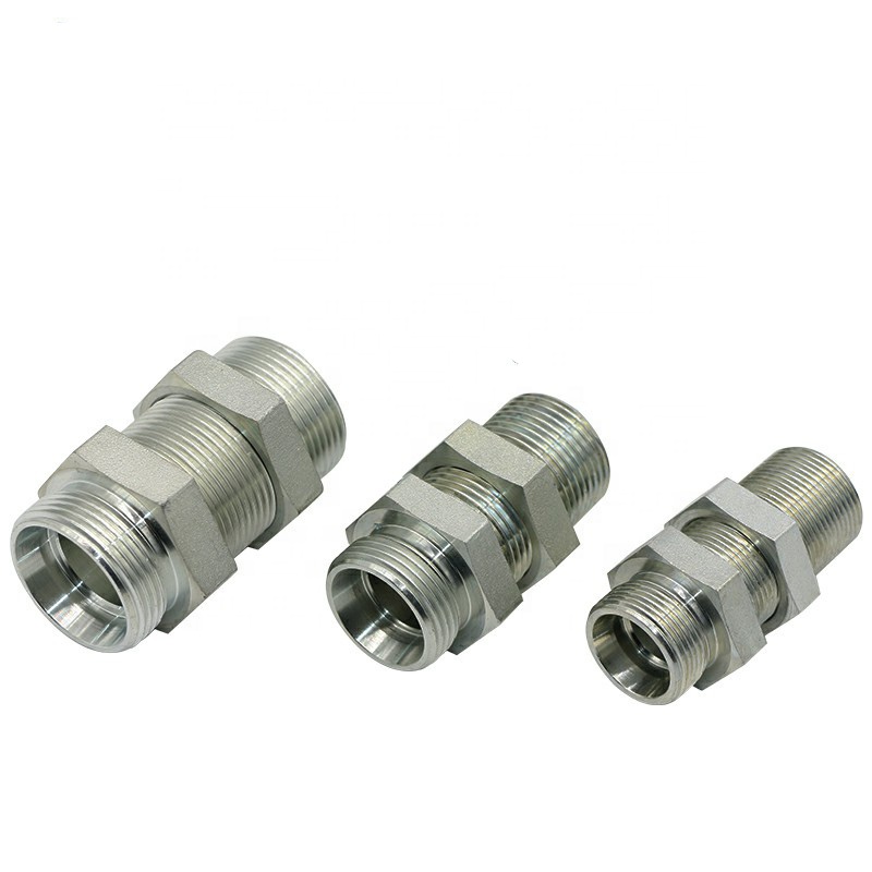 Hydraulic Hose Adaptor Fitting Metric Male Straight Bulkhead Adapter 6C